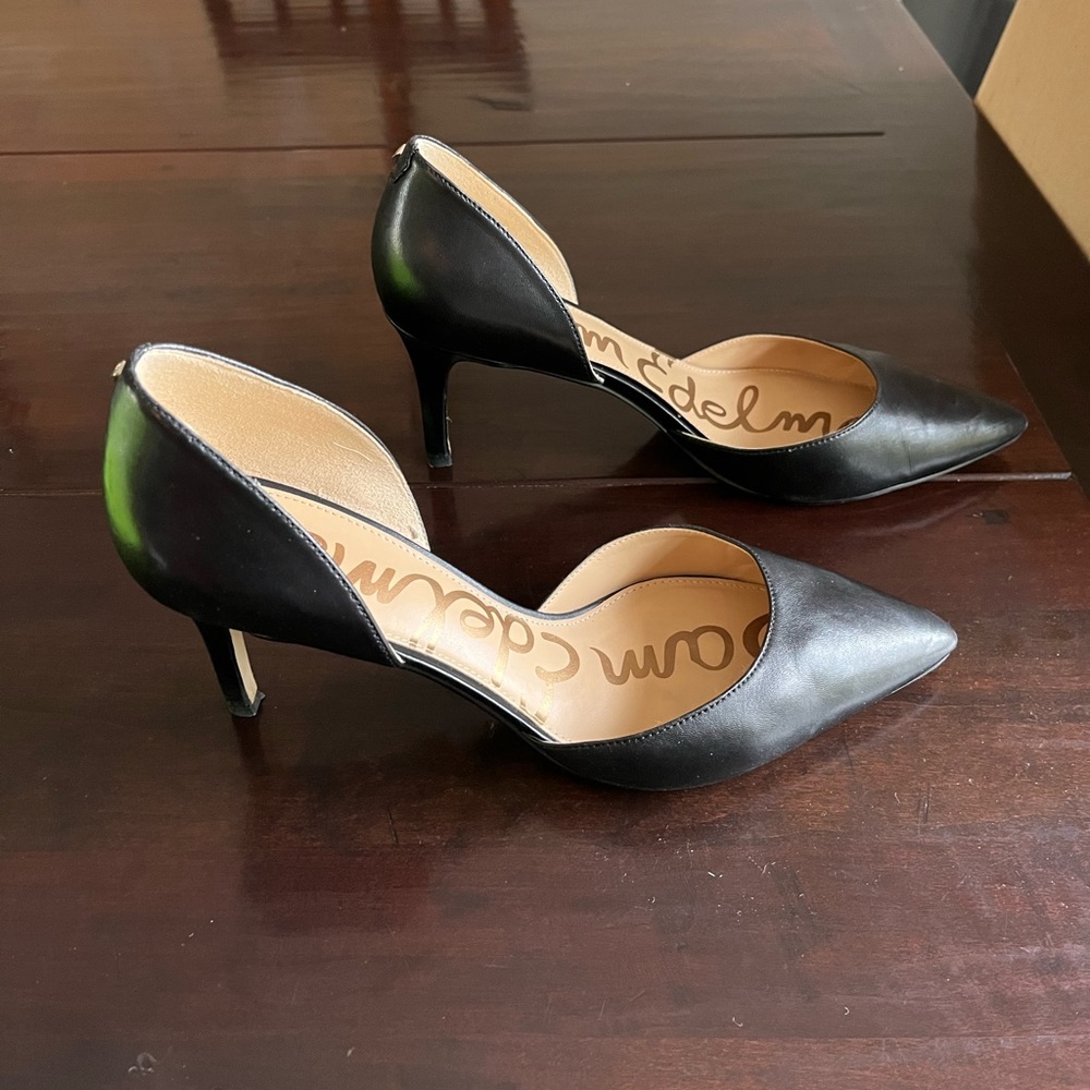 Sam Edelman Black Leather Tesla D’Orsay Pumps Size 9.5
